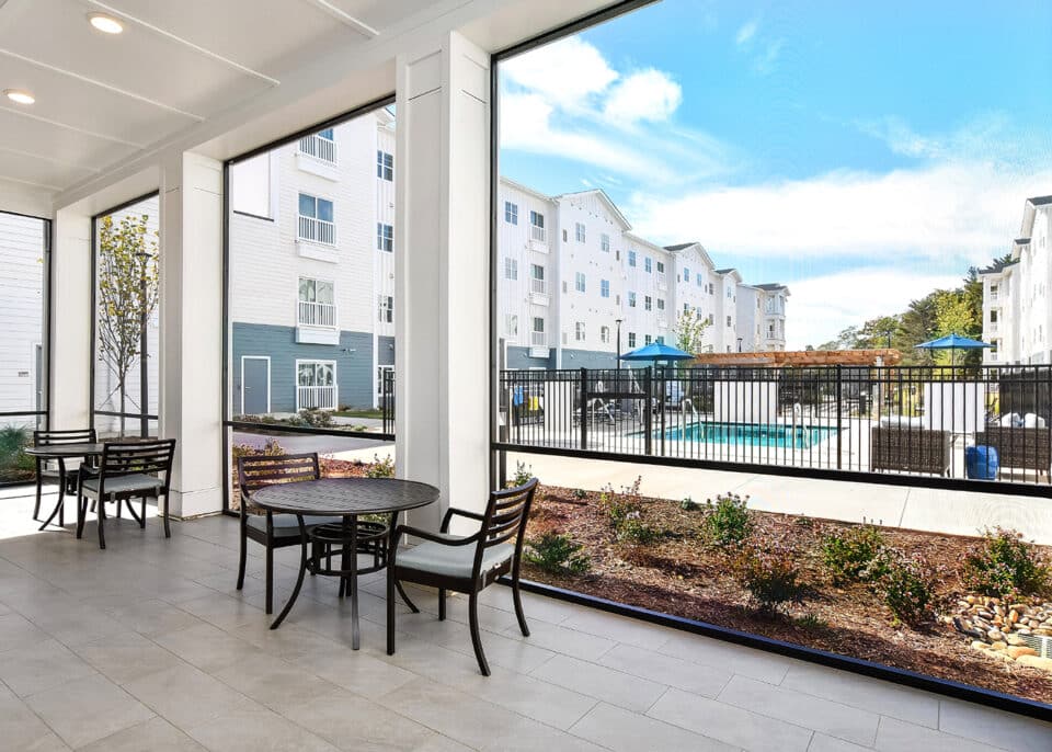 view of the courtyard and pool at Highpoint Fort Mill 2